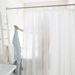 Brooklinen white-linen shower curtain